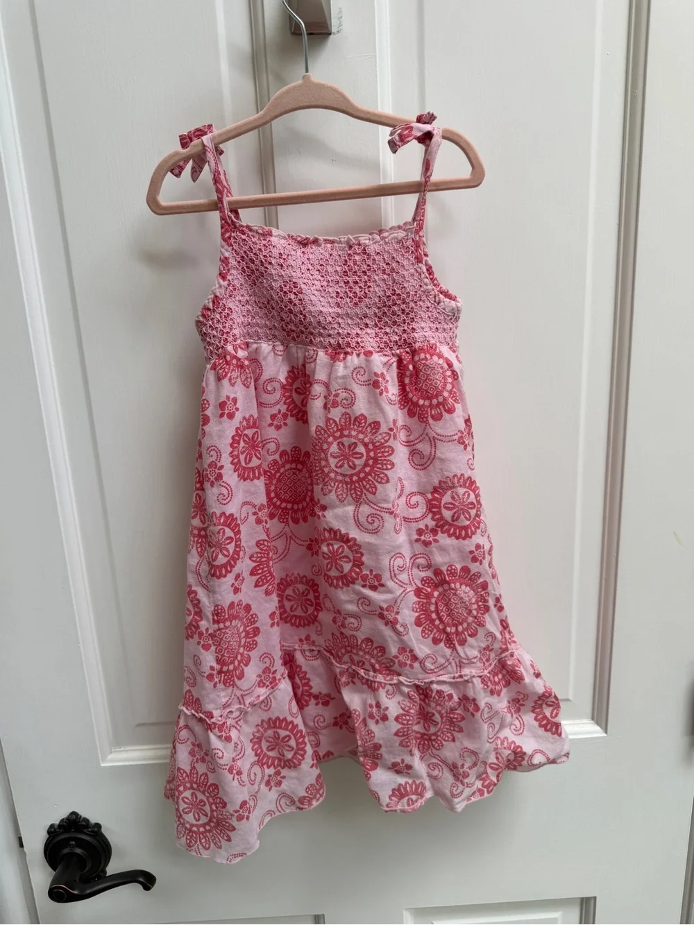 NWOT Old Navy Girls 5T Pink Floral Tie-Strap Sundress Sleeveless Dress